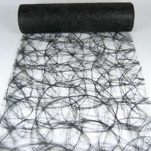 N/A 1m Sizoweb® Original Tischband Tischläufer Tischdeko Faserseide 30cm, Farbe:schwarz