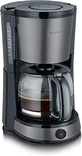 SEVERIN Cafetière Filtre Select, 1 000W, 1,4L, Jusqu'à 10 tasses, Fonction arôme, Système anti-goutte, Inox/Gris, KA 9543