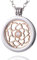 Morella Damen Halskette 70 cm Edelstahl und Anhänger mit Coin Blume Lotus Rosegold in Schmuckbeutel