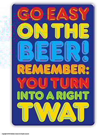 Funny Rude Offensive 'Beer Twat' Fridge Magnet