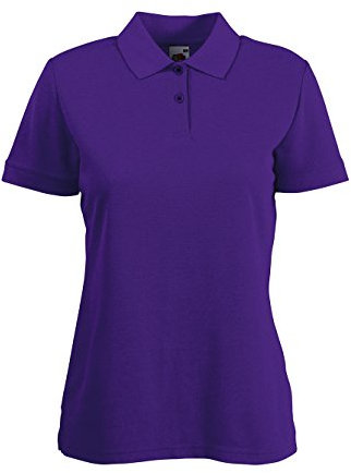 FRUIT OF THE LOOM Women's 65/35 Polo Shirt, Purple, S UK