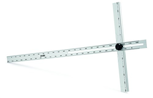 AUSONIA - 47452 WINKEL WINKELMAß WINKELMASS IN T-FORM 120 CM MIT EINSTELLBAREM WINKEL, KLAPPBAR FÜR LEICHTEREN TRANSPORT UND LAGERUNG. DICKE 4,7 MM