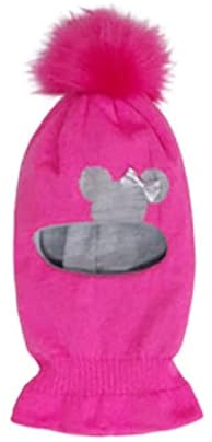 AJS Mädchen Schlupfmütze Wintermütze Ballonmütze Beanie für Mädchen 3-6 Jahre alt, 50-54 cm Kopfumfang, sehr dehnbar in 9 Farben (Pink - hell/Hell-grau ... D)