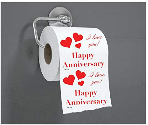 Toilet Paper Rolls-Happy Anniversary Funny Gag Gift For Him or Her Men Women.