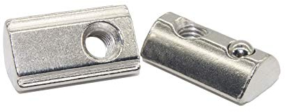 20x M8 Nutenstein 13,5 x 7,2 mm Nut 8, mit Federkugel, Stahl