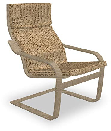 ABAKUHAUS ägyptisch Poäng Sessel Polster, Ancinet Hieroglyphs, Sitzkissen mit Stuhlkissen mit Hakenschlaufe und Reißverschluss, Sand Braun Schwarz