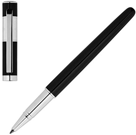 Hugo Boss Kugelschreiber Ribbon Classic Messing Chrome Schwarz Silber, HSR0455A 1 Stück (1er Pack)