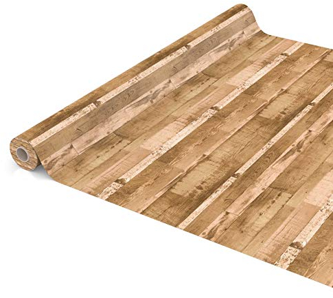 ANRO Abwaschbare Tischdecke ohne Einfassung – Holzoptik Hellbraun – pflegeleichtes Wachstuch rechteckig – für Innen- & Außenbereich 2000 x 140 cm (Rechteckig)