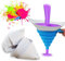 La Llareta Paint Strainer, 100 Pieces Mesh Paper Paint Filters, Cone Paint Strainers, with 1 Piece Of Foldable Silicone Funnel, for Automotive Spray Paint, Art Painting, Cooking Oil Filter