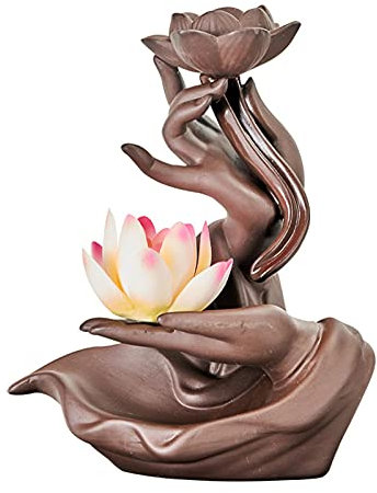 Faderr Brûleur d'encens Bouddha en céramique - Pour la relaxation, la purification, la méditation, le yoga - Taille A