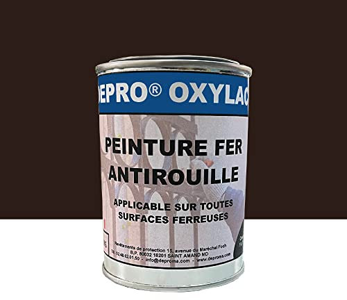 DEPROMA OXYLAC Peinture antirouille pour métal neuf et rouillé - 200GR (MARRON FONCÉ)