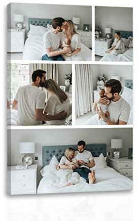 CCWACPP Benutzerdefinierte Leinwanddrucke mit Ihren Fotos Personalisierte Leinwandwandbilder Collage Foto auf Leinwanddruck Wanddekoration 30x45 cm