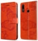 DENDICO Cover per Huawei P Smart Z / Y9 Prime 2019, Portafoglio Custodia in PU Pelle per Huawei P Smart Z / Y9 Prime 2019, Antiurto Cover a Libro con Slot per Carte, Arancia