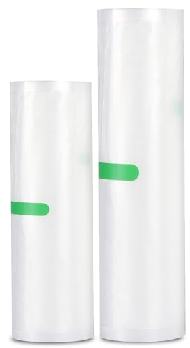 Diboniur Sacchetti Sottovuoto Alimenti, 2 Rotoli 28/20 ×500cm Rotolo Sottovuoto per Macchina Sottovuoto, Buste Sottovuoto per Conservazione Alimenti e Cottura Sous Vide