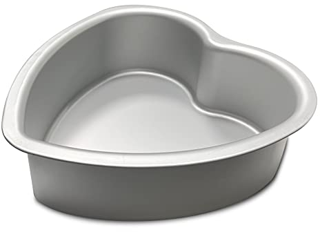 kefyixc Molde para tartas en forma de corazón, molde para tartas en forma de corazón, aluminio, 3 pulgadas de profundidad, 8 pulgadas en forma de corazón, para bodas, fiestas, familiares y otras