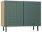 VBChome Kommode mit 2 Türen 100 x 40 x 78 cm Eiche Artisan-Grün Geriffelte Türfronten Grifflose Schubladenkommode Mehrzweckschrank für Schlafzimmer Wohnzimmer Modern Eiche Artisan - Grün