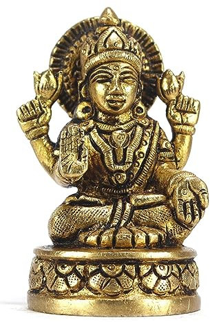 ASHIRWAD Göttin Lakshmi Messing Idol Statue Skulptur für Diwali Pooja, Tempel, Wohnkultur Vastu Laxmi Devi Maa (Laxmi-23)