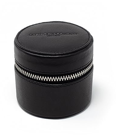 THE SAVILE ROW COMPANY LONDON Men's 100% Leather Cufflink Storage Box (Black)
