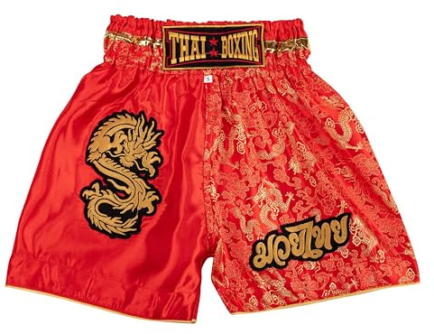 MUAY NATION Pantaloncini Muay Thai per Bambini (2-12 Anni) Trunks da Boxe per Ragazzi e Ragazze per Kickboxing, MMA, Arti Marziali