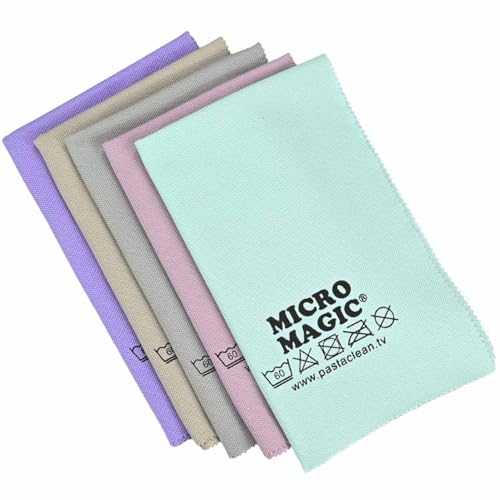 Pastaclean® Micro Magic Glas Poliertücher (5 Stück/Bunt) Trockentuch | Fenstertücher mit Ultra-Fresh Ausrüstung | Streifenfreier Glanz in Küche und Bad