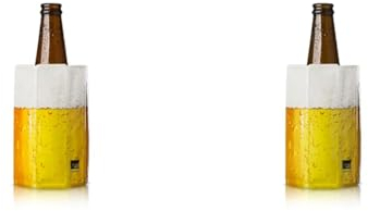Vacu Vin Active Beer Cooler Enfriador para latas o botellín, Blanco/Amarillo, Centimeters (Paquete de 2)