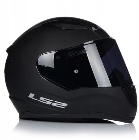 LS2 FF353 RAPID-II FULL FACE MOTORCYCLE MOTORBIKE CRASH HELMET ECE22.06 URBAN TOURING SCOOTER SPORTS HEADGEAR, MATT BLACK WITH FREE DARK VISOR (M)