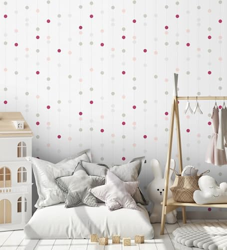 GAULAN 455171 Papier peint vinyle lavable cercles filés en relief style moderne pour mur salon cuisine bain chambre couloir jeune salle à mange tête - Rouleaux de 10 m x 0,53 m
