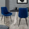 ML-Design 2er Set Esszimmerstühle mit Rückenlehne, Dunkelblau, Küchenstuhl mit Samtbezug, Polsterstuhl mit Metallbeinen, Ergonomischer Stuhl für Esstisch, Esszimmerstuhl Wohnzimmerstuhl Küchenstühle