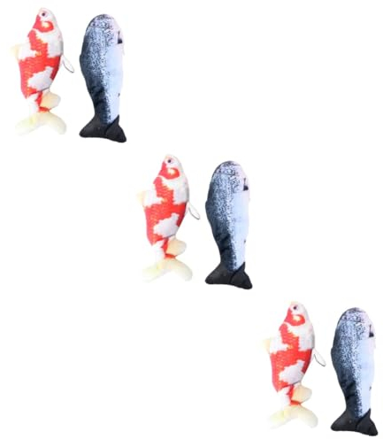 Kisangel 3er-Sets Elektrische Katze Realistisches Fisch-Design Plüsch Und Unterhaltsame Fische Für Ihre Katze 2 Stück * 3