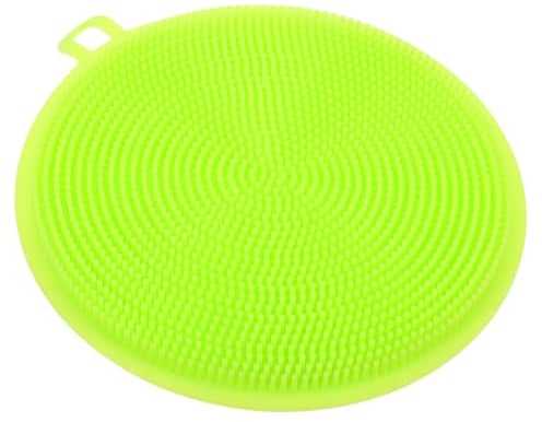 Didiseaon Round Shaped Silicone Dish Washing Brush Cleaning Pad Dish Scrubber Brush for Kitchen for Household Washing up Scrubber