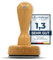 Just Refine Holzstempel – personalisierbar – 7 Größen – rund oder eckig – Stempelkissen in Rot, Schwarz, Blau, Grün, Lila – ergonomischer Griff – klare Abdruckqualität - Schaumstoffschicht (50x70mm)