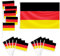 Lote de 16 banderas, 1 bandera grande 150x90 cm con ojales de latón, 15 banderas pequeñas de mano, decoración en eventos deportivos, fiestas(Alemania)