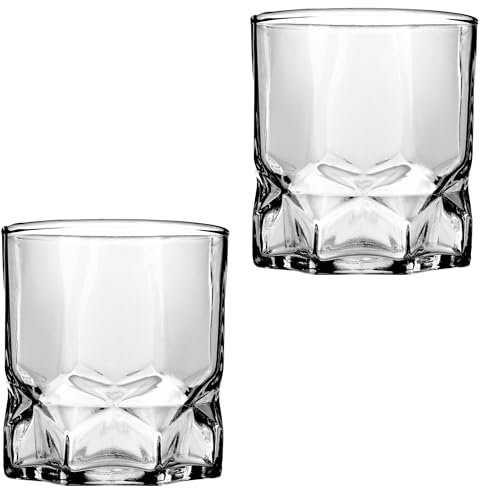 KADAX Bicchieri universali per bevande, bicchieri senza tempo, bicchieri di cristallo in vetro robusto, vintage, set da 320 ml, set da 2 pezzi