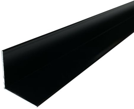 HOMEWELL - Cornière en aluminium 20mm x20mm x1.3mm, lg 1950mm (Laqué noir mat)