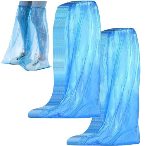 Casiler 100 Par/Set Cubiertas De Zapatos Impermeables Cubiertas De Zapatos Desechables Cubiertas De Botas Largas Fundas Protectoras De Zapatos De Lluvia para Mujeres Y Hombres