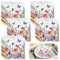 UieaMsio Papierservietten mit Blumen Servietten Blumenwiese Schmetterlinge Servietten Blumenmuster für Frühling Geburtstage Partys Hochzeiten Feiern 33x33cm (100 Stück)