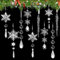 HOVIBU 10 Stück Acryl Eiszapfen Schneeflocken Christbaumschmuck, Weihnachtsbaum Kristall Anhänger Dekorationen, Weihnachten Deko, Weihnachtsbaumschmuck, Weihnachten Party Hochzeit Deko