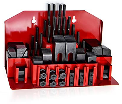 Set di serraggio for fresatrice da 58 pezzi Kit di morsetti for fresatrice Set di viti for fissaggio universale Parti di lavorazione della piastra di pressione,Durevolezza Duratura