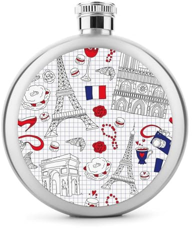 Flacon De Hanche En Acier Inoxydable Tour Eiffel Flasque À Alcool Bouteille De Whisky De Poche Pour Vodka Rum 9x9cm