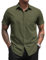 COOFANDY Short Sleeved Shirts for Men Dress Shirts Business Summer Shirts Casual Shirts Wrinkle Free Formal Shirts Regular Fit Polyester Short Sleeve Shirt Olive Green 4XL