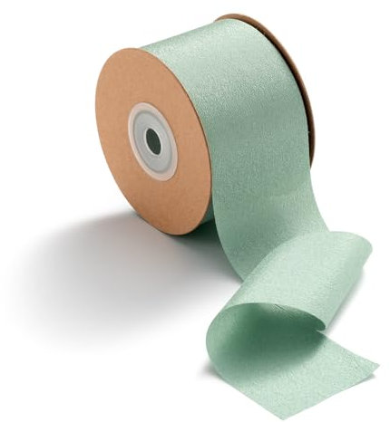 MORSUNBELA Schleifenband Grün Geschenkband Eukalyptus Grün Hochzeit Dekoband Breit Seidenband Mintgrün 5 cm x 23 m
