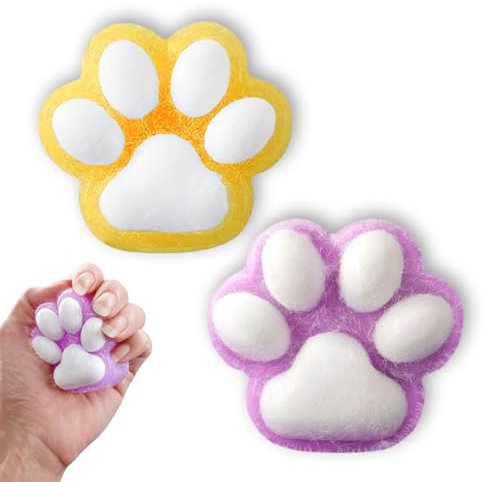 IKOPFLN Pack Of 2 Cat Paw Squishy,Cat Paw Squeeze Toys With Balls,Funny,Cat Paw Anti-Stress Balls,Cat Paw Squishies,Cat Paw Squeeze Toy,Can Focus Attention And Relieve Anxiety