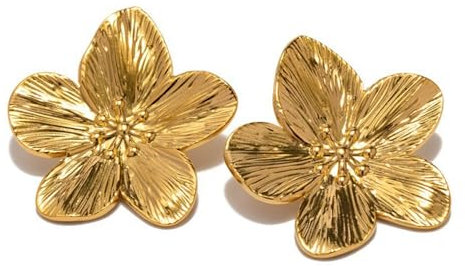 2 Stück Blumen Ohrringe Gold,Blume,Damen Hängend,Tropfen,Groß,Flower Earrings,Women,Mädche,Boho Floral Statement Ohrstecker,Blumenohrringe,Modeschmuck Earring,Jewelry Style,für Frauen und Mädchen