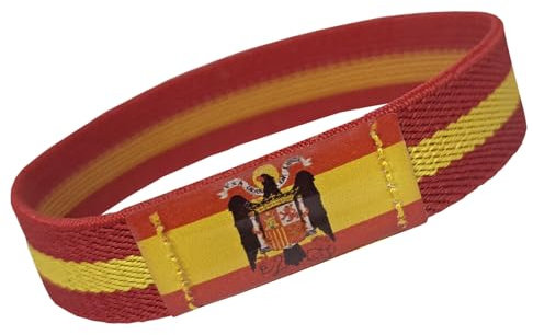 Tiendas LGP - Pulsera elástica, Bandera de España con diseño de escudo del Aguila de San Juan