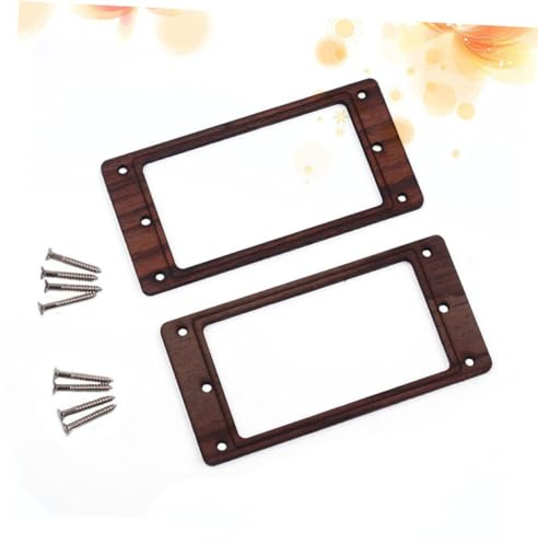 2 Stück Doppelspulen Tonabnehmerring Braun Gb305l mit 8 Schrauben | Schmalprofil, Ersatz und Optik Upgrade, für E-gitarren, Montage an Doppelspulen Pickups