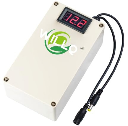 WILLQ Lithium-Akkupack, 12 V, 30000 mAh, 20000 mAh, 10400 mAh, Polymer-Li-Ionen-Akku mit ABS-Gehäuse und BMS-Schutz, Verwendung als Ersatzzubehör für 12-V-Gleichstrommotoren