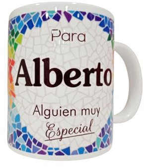 Panda Home Taza Personalizada con Nombre – Regalos Personalizados con Nombre y Texto – Tazas con Frases Originales y Divertidas – Personaliza con Nombres, Fechas o Mensajes Únicos-ALBERTO