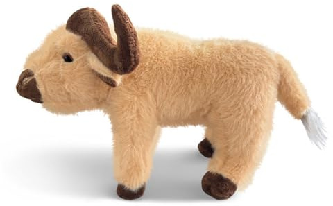 LCEDHZOC Simulation Büffel Kuscheltiere, 25CM Süße Plüsch Weicher Büffel Plüschtier Geschenk for Kinder Jungen Mädchen Heimdekoration(Beige)