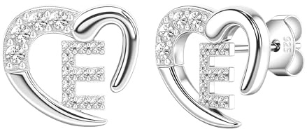 Casxyue Buchstaben Ohrringe Silber 925 Silber Ohrstecker Für Damen Mädchen Kinder Hypoallergen Cubic Zirkonia Ohrringe Weihnachten Geburtstag Geschenke
