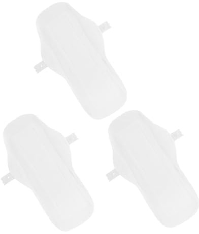 Baumwolle Damen Menstruationsbinden 3 Stück-pack Wiederverwendbare Weiß | Waschbar, mit Druckknopfverschluss, für Unterwegs, aus Baumwolle, Bequem und Auslaufsicher
